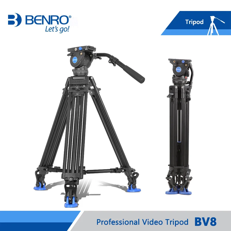 

Benro BV8 Video Tripod Professional Auminium Camera Tripods BV8 Video Head QR13 Plate Carrying Bag DHL Free Shipping