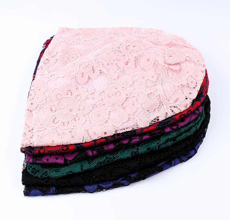 Женская кружевная Цветочная шапка-тюрбан, тонкие полые сетчатые шапочки, летняя шапка, мусульманский головной платок, Chemo, широкий берет-Боб, Femme Gorros