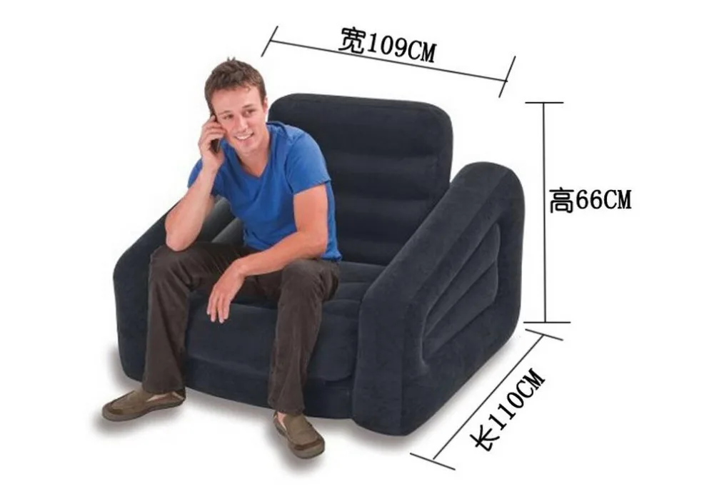 109*218*66cm Luxury single flocking inflatable sofa bed thickened loungers sofa bed backrest inflate