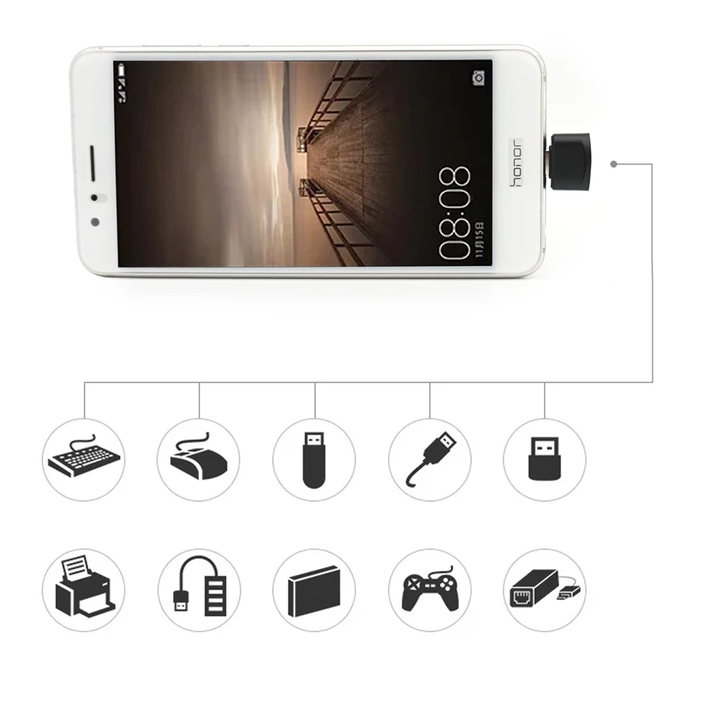 Portefeuille USB C OTG адаптер с ремешком для samsung Galaxy S8 Plus note 8 Google Pixel 2 XL Nexus 6P type C кабель usbc
