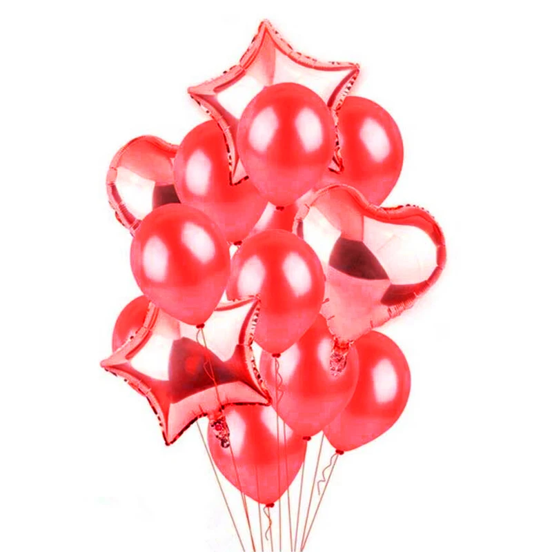 13 шт. Сердце Звезда гелиевая фольга букет шариков Baby Shower Свадебные украшения для