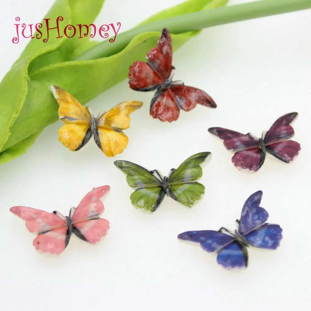 

Set of 100pcs Resin Butterfly Cabochon flatback Retro Jewelry Making Scrapbooking Decoden Kawaii Cell Phone Deco