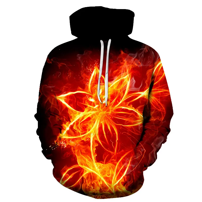 

2018 new Spring Summer Sweatshirt 3D Printing Scenery Hooded Long-sleeved Pocket Pullover For Men Plus Size