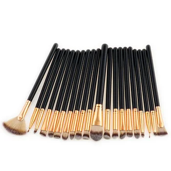 

20pcs Pro Makeup Brushes for Eye Shadow Set Foundation Round Black Contouring Base Smooth Blending Lip Brow Brush Make Up Tools