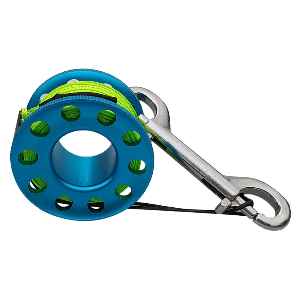 Finger Reel Diving Gear Double Ended Snap Bolts Dive Wreck Scuba Diving Accessories 49ft