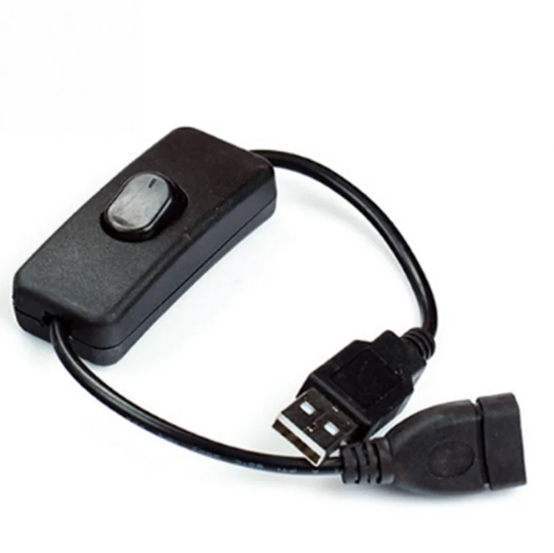 

High Quality Electronics Date Converting 28cm USB Cable Male to Female Switch ON OFF Cable Toggle LED Lamp Power Line Black