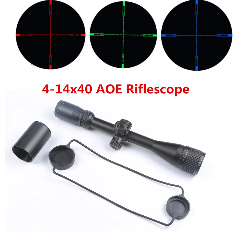 

Mizugiwa Tactical 4-14X40 AOE Red Green Blue Dot Illuminated Cross Reticle Optical Rifle Scope Hunting Airsoft RifleScope Airgun