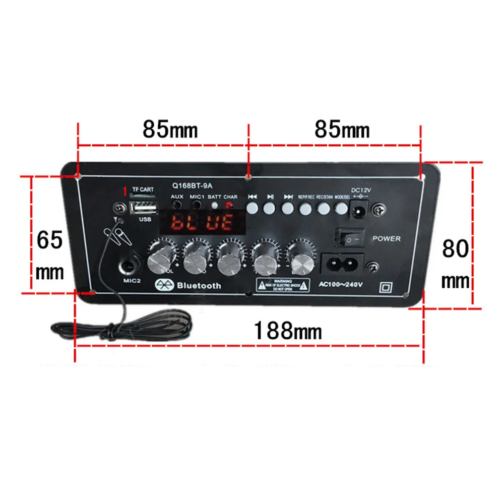 Поддержка AUX карты памяти У диска Запись радио 12 V AC220V Bluetooth сабвуфера усилителя