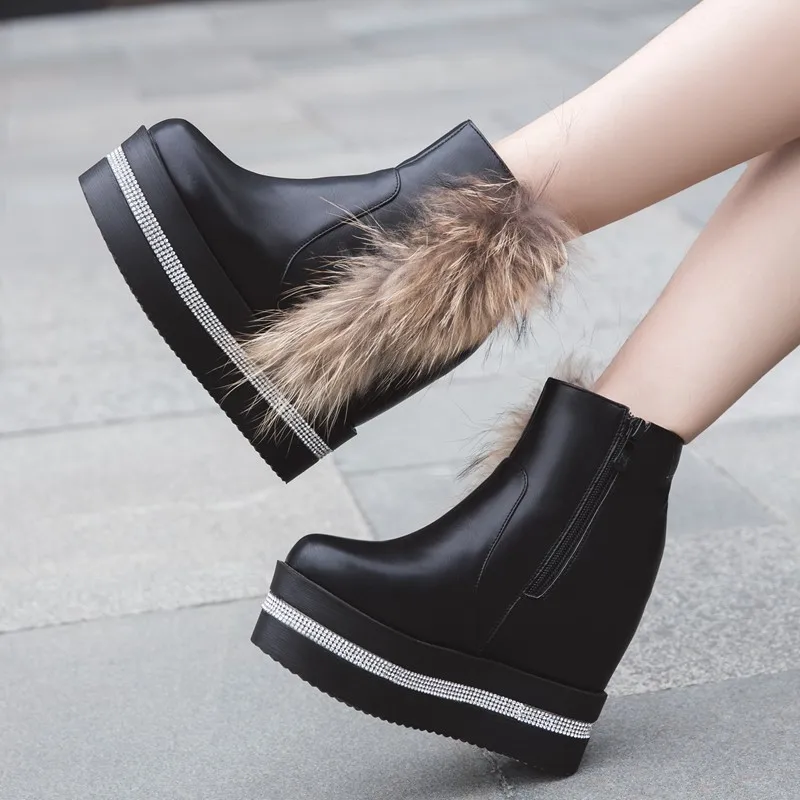 Новые женские ботильоны; пикантные стильные женские ботинки; ботинки на высоком каблуке; женская обувь на платформе; Цвет черный, белый