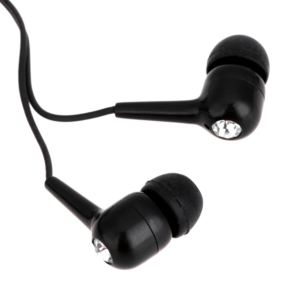 High quality 3.5mm In ear Piston Bling Stone Earphone