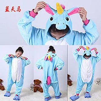 Baby Boys Girls Pajamas Autumn Winter Children Flannel Warm animal penguin Stitch panda Onesie Sleepwear Pajamas for 3 5 7 9 12Y - Цвет: as picture