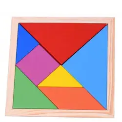 Деревянный Tangram 7 шт головоломки Красочные квадратные IQ игра головоломка интеллектуальные Обучающие игрушки для детей Подарки