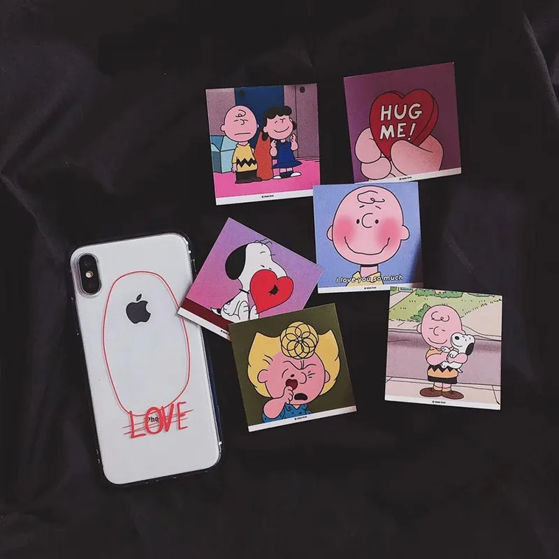 

Cartoon character Portrait Charlie Lucy cards case for iphone 7 7plus XS Max XR X 6 6s 8 Plus clear transparent tpu cover