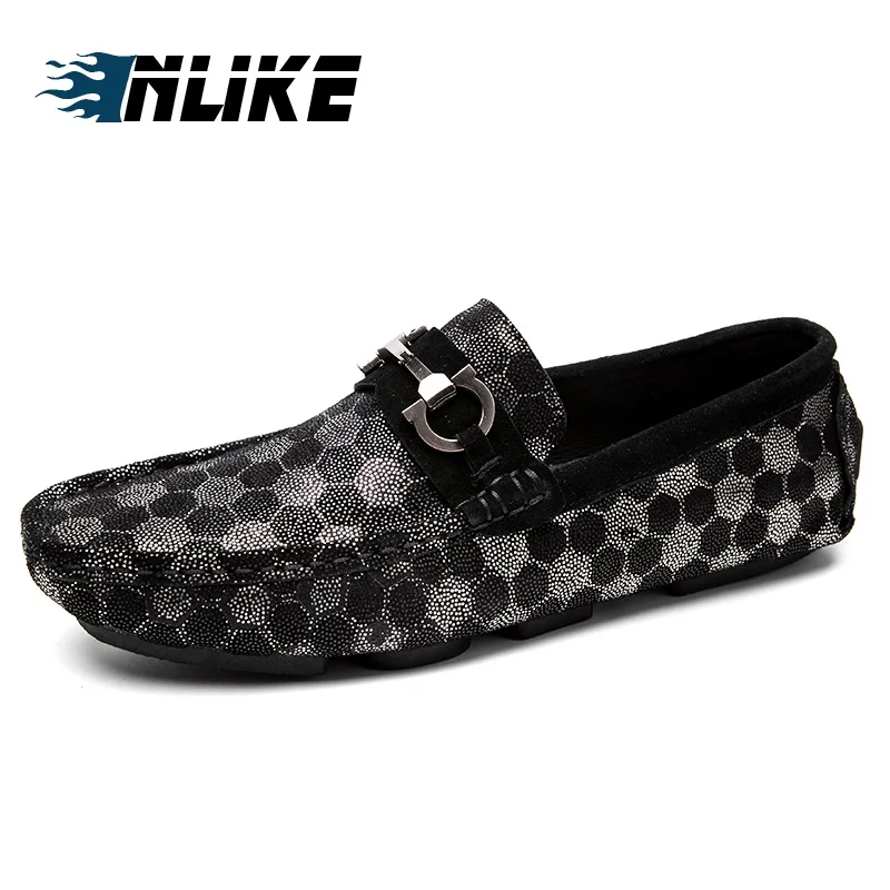 

INLIKE Mens Summer Shoes Genuine Leather Casual Leather Italian Fashion Loafers Boat Shoes For Men Doug Shoes