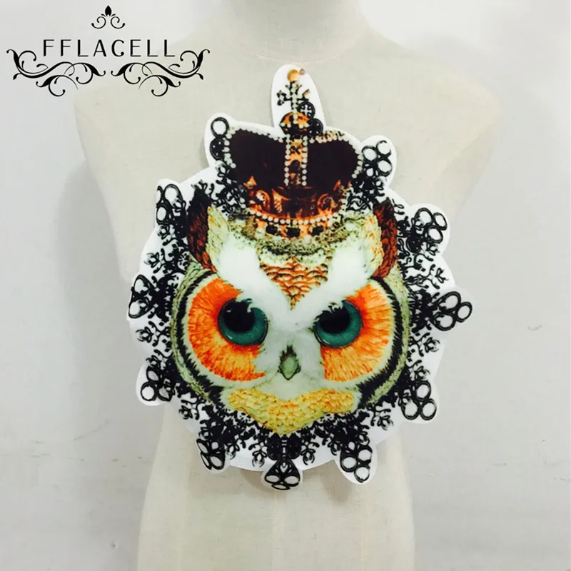 FFLACELL 1pc Large Fabric Sticker Affixed Cloth Owl Patch Up Clothes