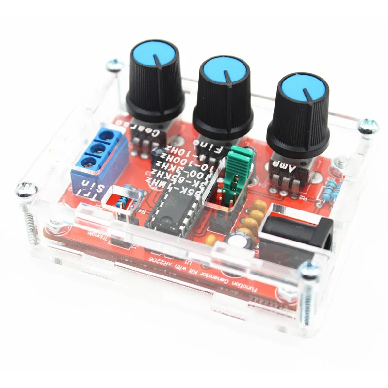 

XR2206 Function Signal Generator DIY Kit Sine/Triangle/Square Output 1Hz-1MHz Signal Generator Adjustable Frequency Amplitude