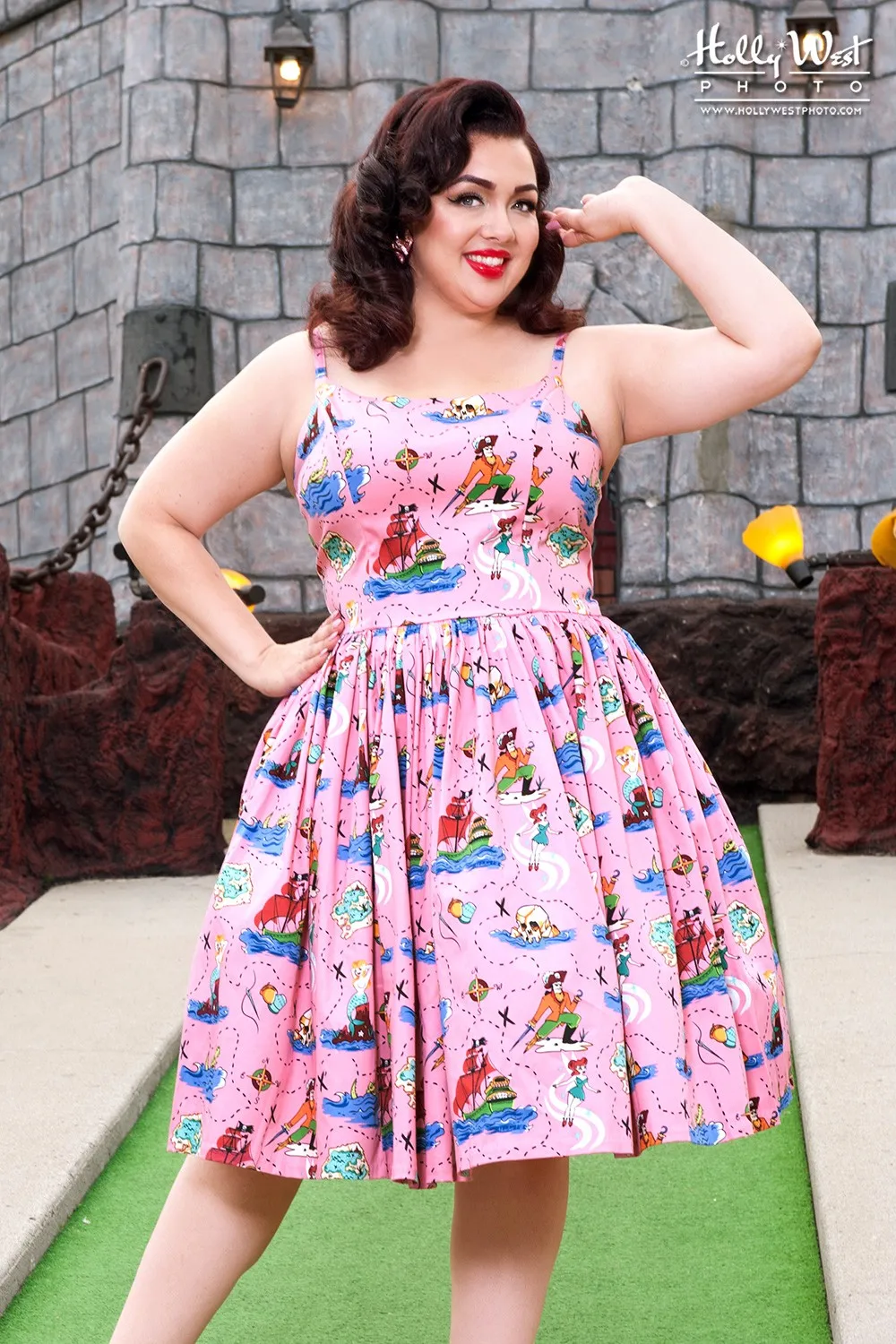 passager Universel Uregelmæssigheder 40- summer women vintage 60s rockabilly pinup Fantasy Neverland print  spaghetti strap swing dress plus size sundress vestidos