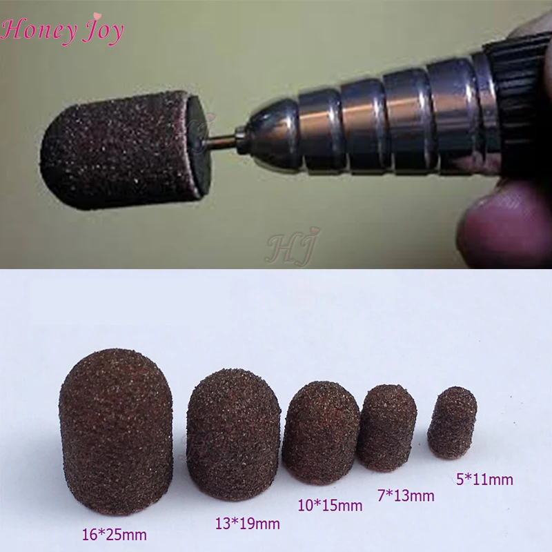 50pcs/lot Professional Size 7x13mm #80/#120/#180 Grit Sanding Cap Nail Art Beauty Tools Access for 