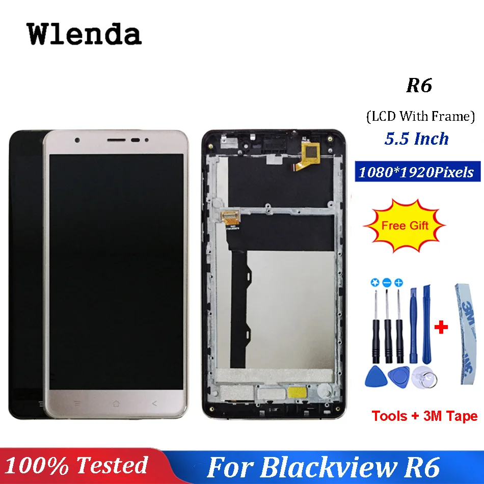 

For Blackview R6 LCD Display + Touch Screen 100% Screen Digitizer With Frame Assembly Replacement +Free Tools