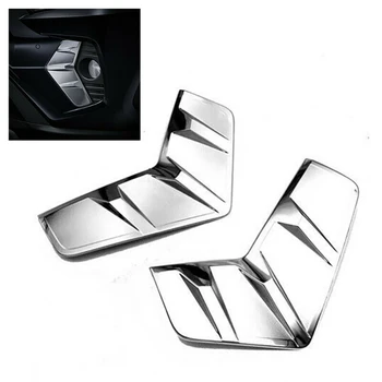 

For 2019 Toyota RAV4 Chrome Front Fog Light Lamp Cover ABS Trim Garnish X2 waterprool head light cover with siganls