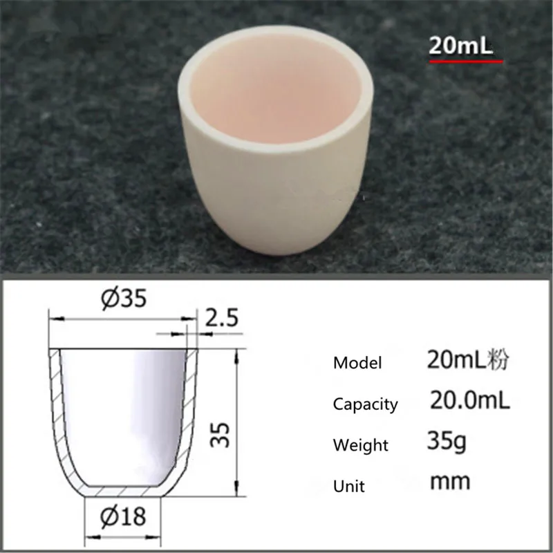 99.5 Corundum Crucible/alumina Ceramic Crucible/20ml Prink/temperature