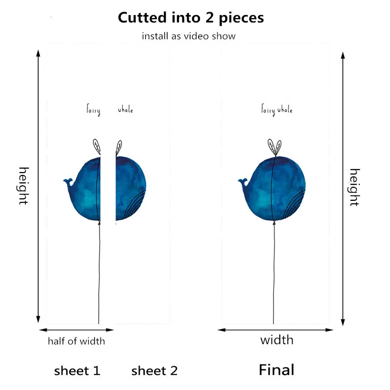 Самоклеящиеся дверные обои, красочные леденцы, ПВХ наклейки s для дверей, гостиной, ванной комнаты, детской спальни, Декор, наклейка Porte - Цвет: DZ78cutted into 2pcs