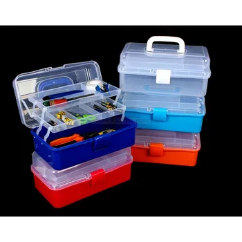 

Multifunctional tool case Portable 3 Layers Plastic Fishing Tool Storage Case Household hardware toolbox high quality