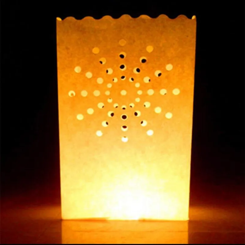 50 pcs/lot Sunshine Tea Light Holder Paper Candle Bag For Christmas