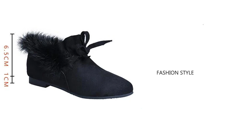 COOTELILI  Women Boots Winter Autumn Ankle Boots For Women Boots Slip On Real Fur Rubber Flat Boots Ladies Women Shoes 35-.39 (3)