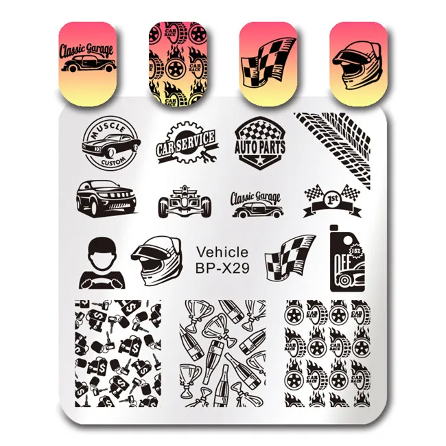 BORN PRETTY 6*6 см квадратные пластины для штамповки ногтей Цветочный животный узор для дизайна ногтей шаблон для штамповки DIY изображения пластины для штамповки ногтей - Цвет: BPX10