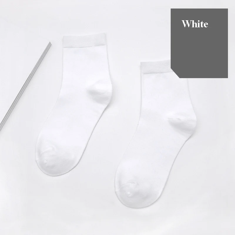Большие размеры 48,49, 50,51, 52,53, мужские нарядные носки 44,45, 46,47, деловые носки 6 пар, однотонные хлопковые мужские зимние носки - Цвет: white-EU44-47