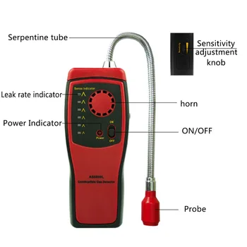 

Natural AS8800L Flammable Gas Leakage Tester Tool Combustible Gas Detector Methane Gas Leak Detector Analyzer 1PC