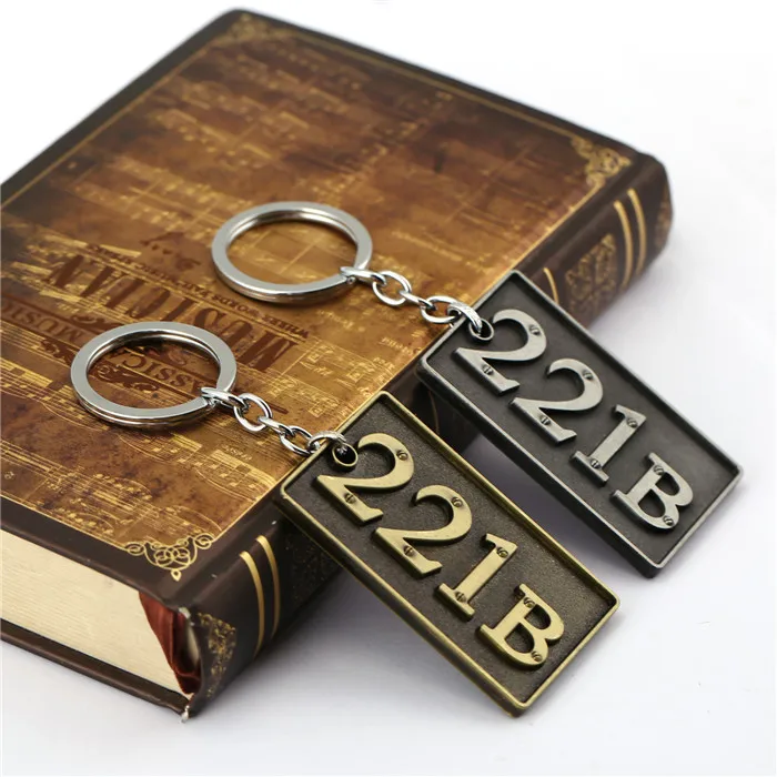 12 шт./лот классические сериалы Sherlock Holmes 221b брелок с логотипом из сплава серебра 7