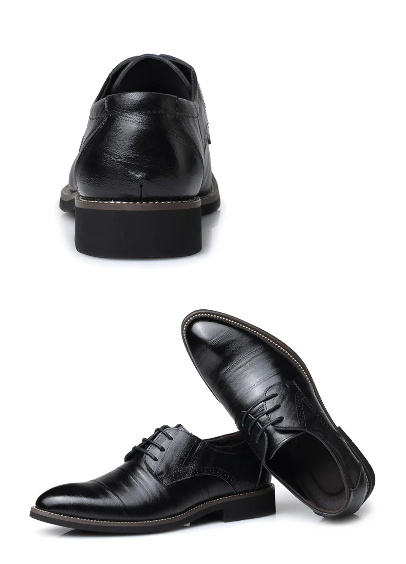 2018 Новый высокое качество из натуральной кожи Для мужчин Ботинки-броги Модельные туфли из телячьей кожи на шнуровке Мужские туфли-оксфорды