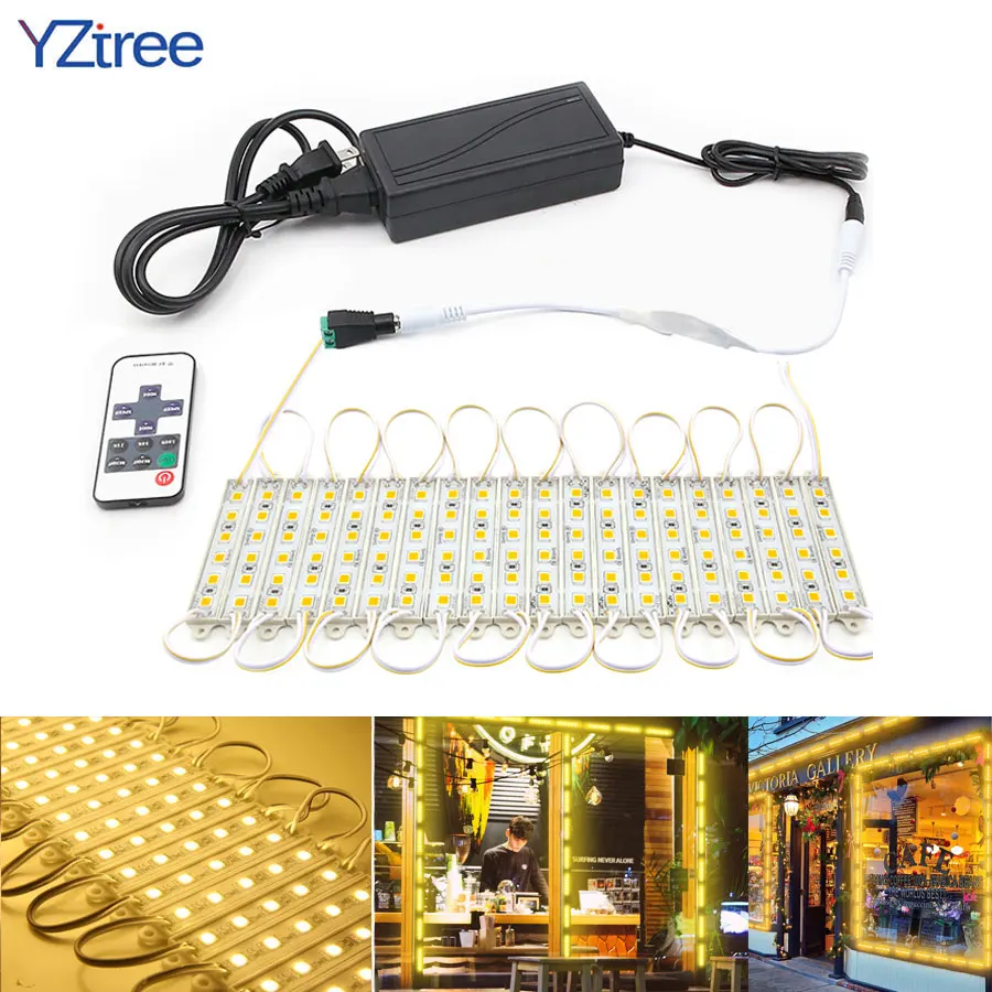 

Super Bright SMD 5054 LED Module Light 6LEDs DC12V Waterproof Store Window Lights LED Advertisement Module Lights ( Warm White )