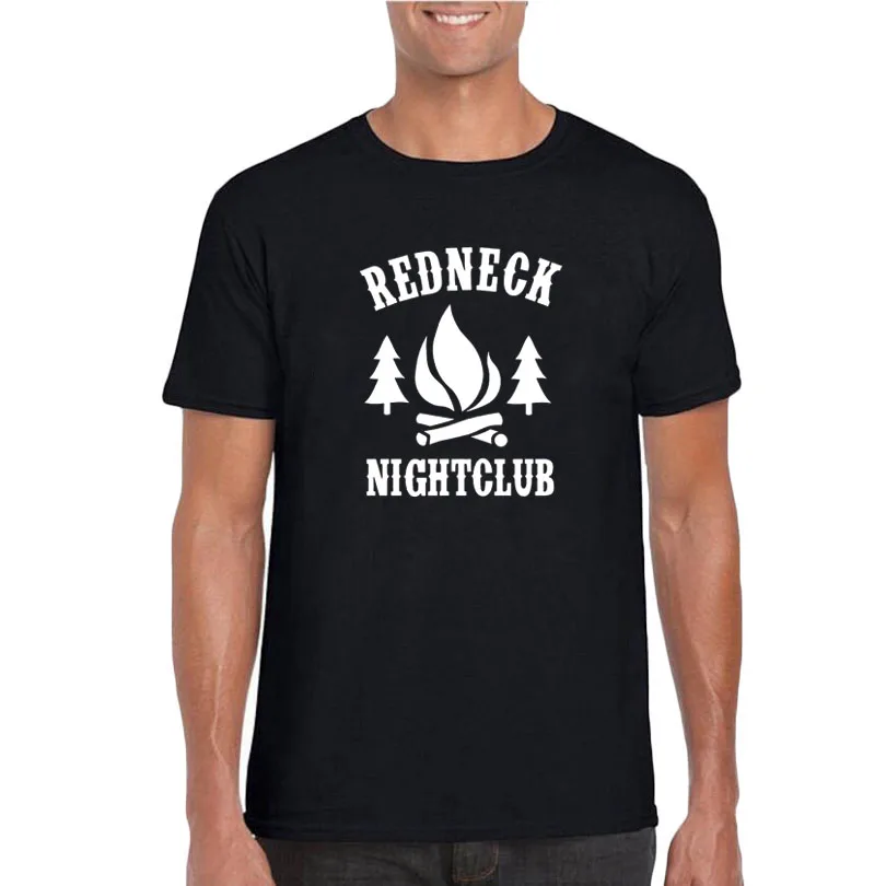 

Redneck Nightclub T-Shirt Men Country Music Outdoor Workout Harajuku Graphic Printing Crewneck Short Sleeve Tops Black White