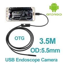 10pcs/lot Android Phone OTG Inspection Camera 3.5M 5.5mm lens Endoscope inspection Pipe IP67 Waterproof 720P HD micro USB Camera