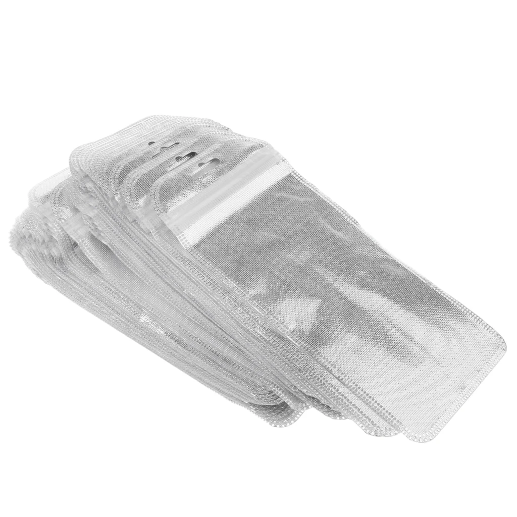 MagiDeal 50pcs Half-clear Polypropylene OPP Bags Plastic Bag Pouches 3 Size Available