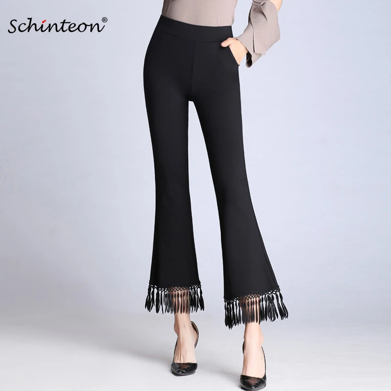 Schinteon S 9XL Women Flare Pants 