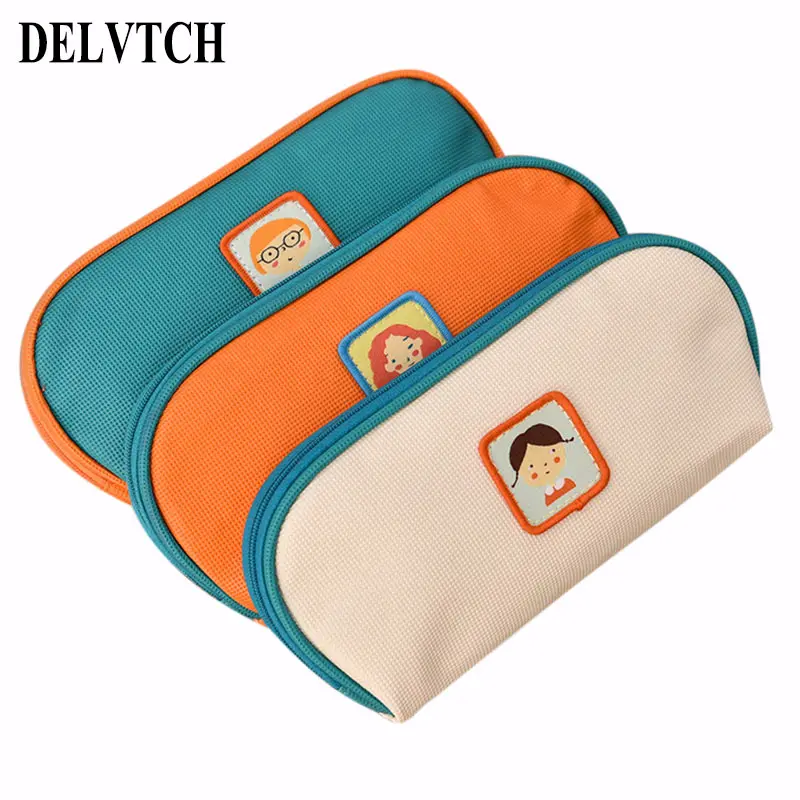 DELVTCH Lovely Cartoon PU Zipper Pencil Bag Kawaii Pen Case School