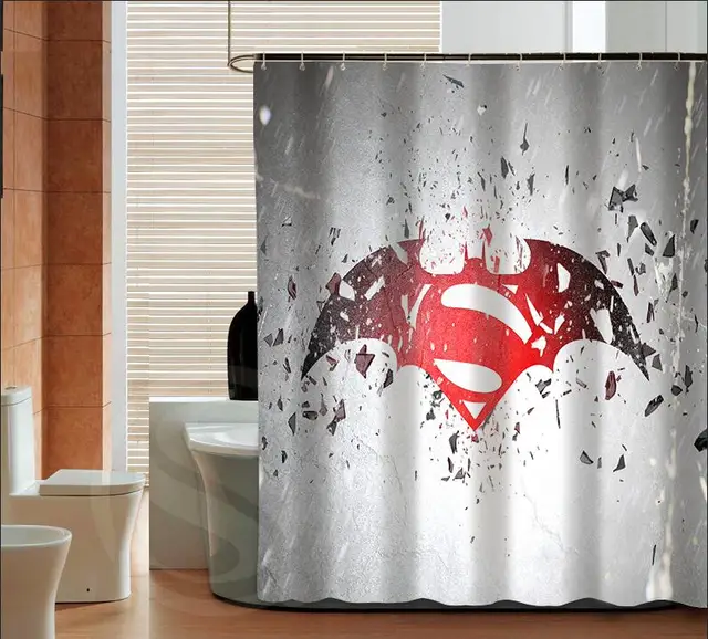 Por Superman Logo Custom Shower Curtain Fashion Bathroom Decor Por Superman Logo Custom Shower Curtain Fashion Bathroom Decor Polyester Fabric