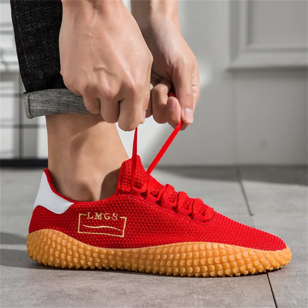 2019 Summer men's breathable mesh sneakers wild trend casual shoes round head straps running shoes non-slip lightweight 40J20 (7)