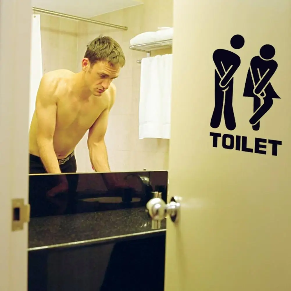Adeeing Waterproof Toilet Sign Wall Sticker Art Mural for Toilet Bathroom Door Decoration Adeeing Waterproof Toilet Sign Wall Sticker Art Mural for Toilet Bathroom Door Decoration