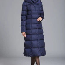 Новинка, женский зимний толстый пуховик размера плюс, удлиненный пуховик, Женское пальто, черный, бордовый, темно-серый, серебристый, темно-синий, 3XL 4XL, 7XL, большой