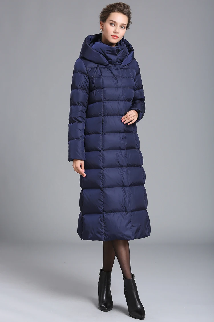 Goede Nieuwe Vrouwen winter dikke plus size Lange down jas oversized jas vrouwelijke Zwart bordeaux donker grijs zilver navy 3XL 4XL 7XL grote