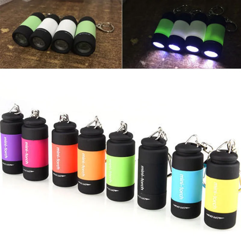 

2019 New LED Lights Waterproof Flashlight Pocket Mini Keyring USB Rechargeable Torch Lamp