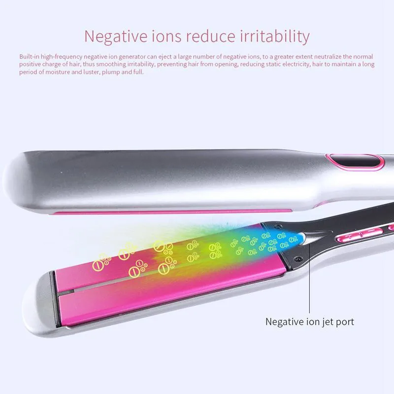 Professional Ceramic Steam Hair Straightener Fast Heating Hair Flat Iron Ceramic Styling Tool 100-2