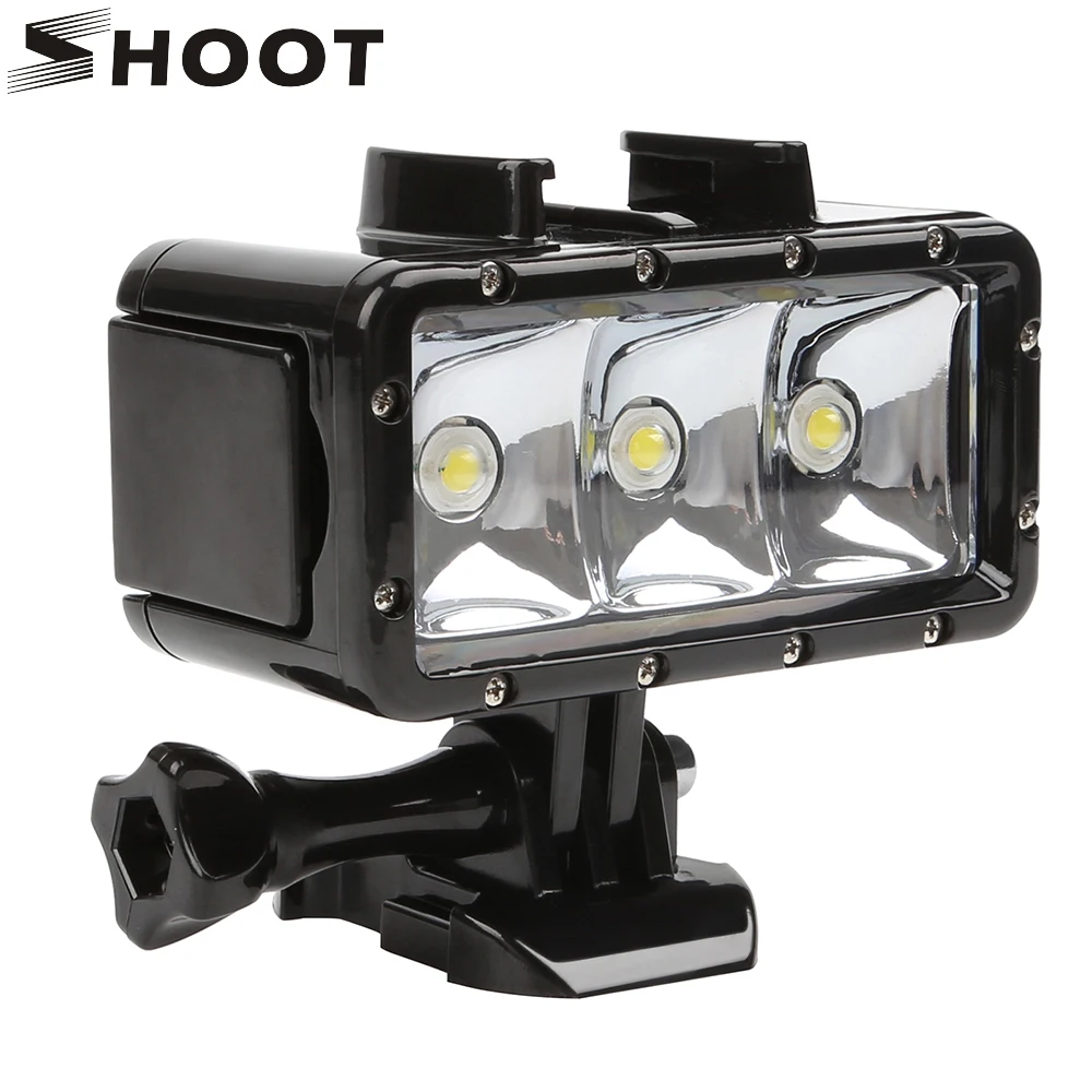 SHOOT Waterproof 30m Diving Light High Power Dimmable LED Underwater Light for GoPro Hero 6 5 Black 4 3 SJCAM Yi 4k H9 Accessory