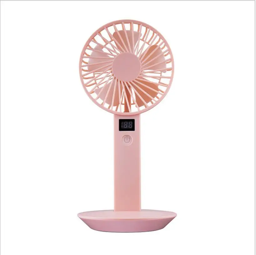 pink Домашний открытый мини USB фен перезаряжаемый 3 режима работы 2-15 часов 4 Вт светодиодный 3-4Hours дисплей пользователя ручной вентилятор - Color: pink