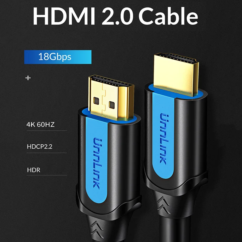 Unnlink HDMI кабель UHD 4 k@ 60Hz 2,2 HDR 2,0 HDMI КАБЕЛЬ HDCP переключатель разветвитель для проектора PS4 ТВ компьютер ноутбук 0,5 M-25 M